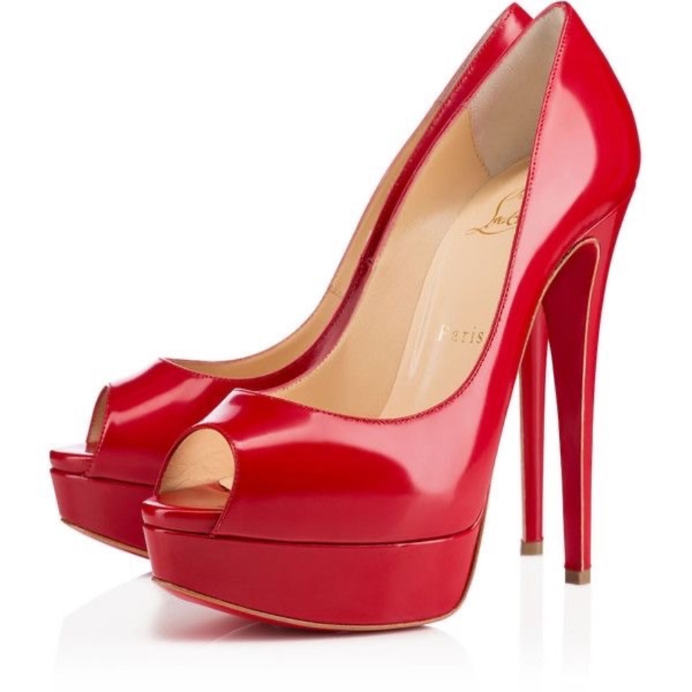 Christian Louboutin Lady Peep 150 Patent Red